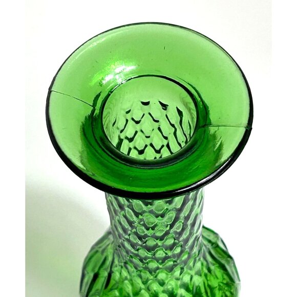 Vintage E.O. Brody Co Green Glass Vase Textured Design 7.5" Tall USA Made - Picture 2 of 5